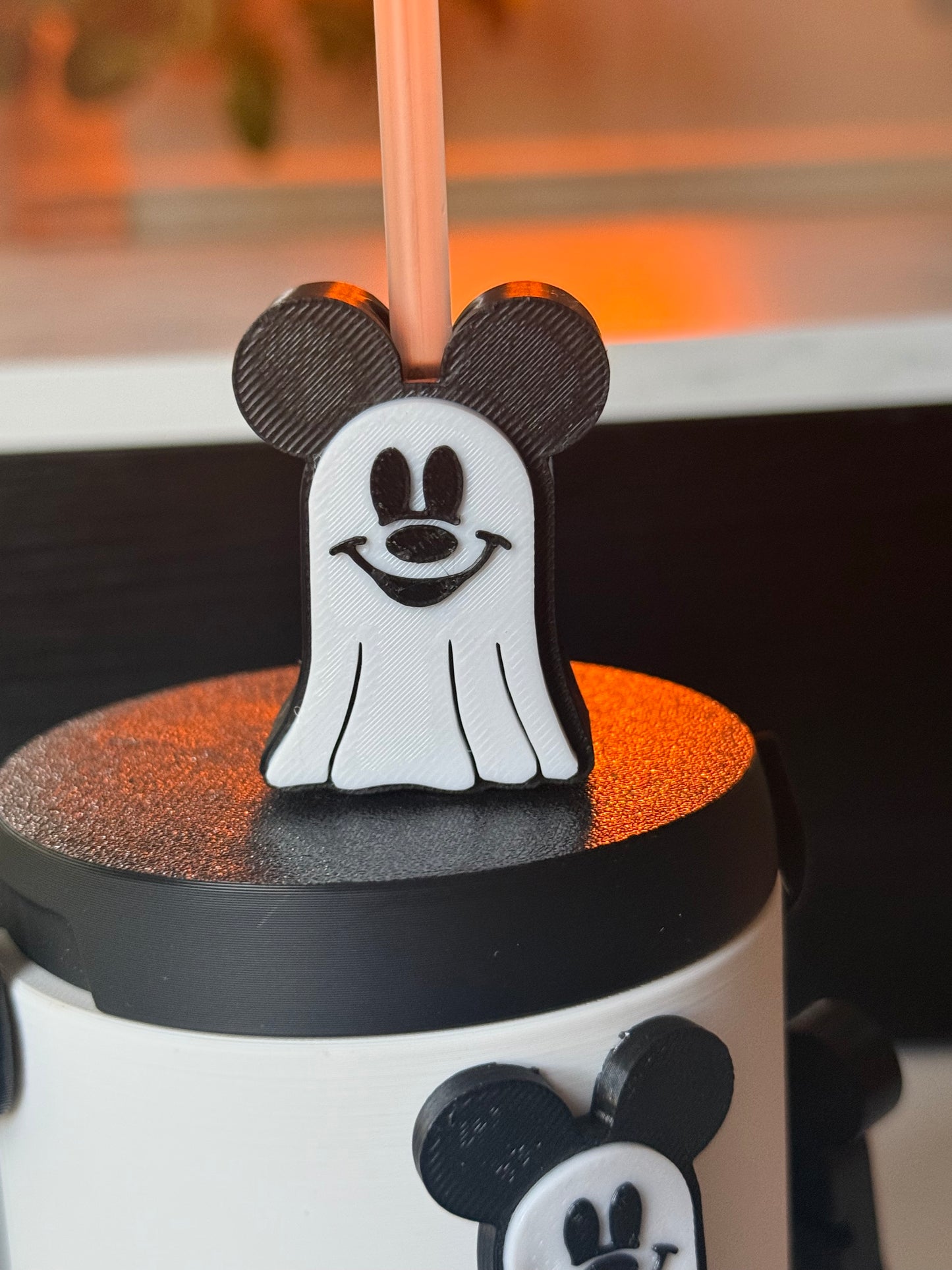 GHOST MOUSE - STRAW TOPPER -( FITS STANDARD SIZE STRAW)