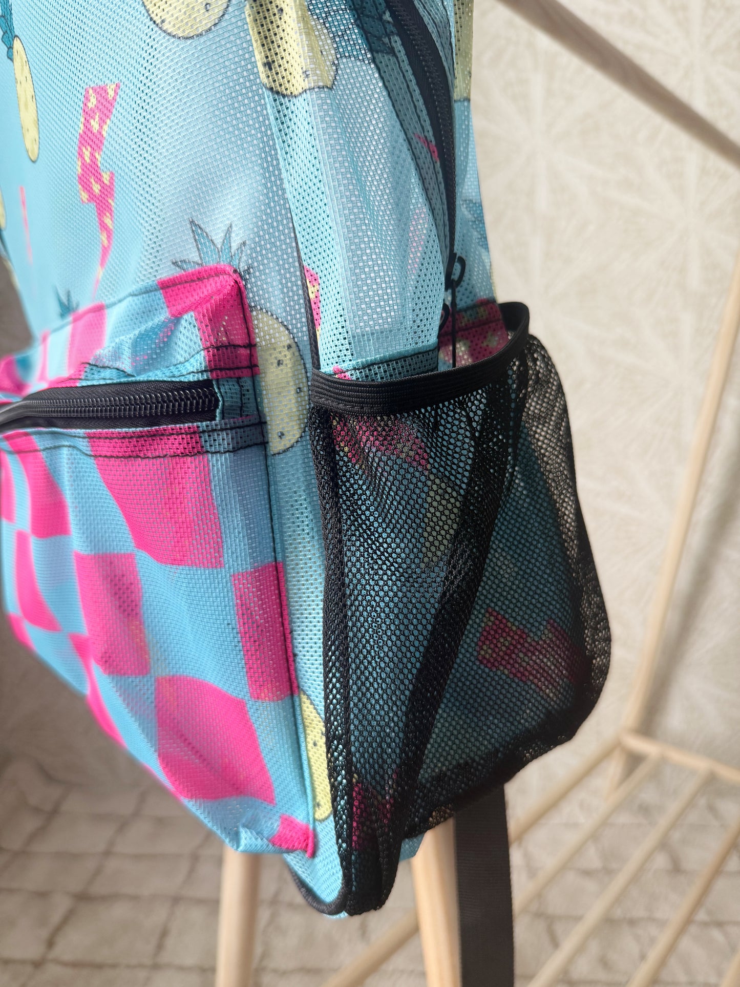 RTS- PINEAPPLE & MOUSE BOLTS MESH BACKPACK