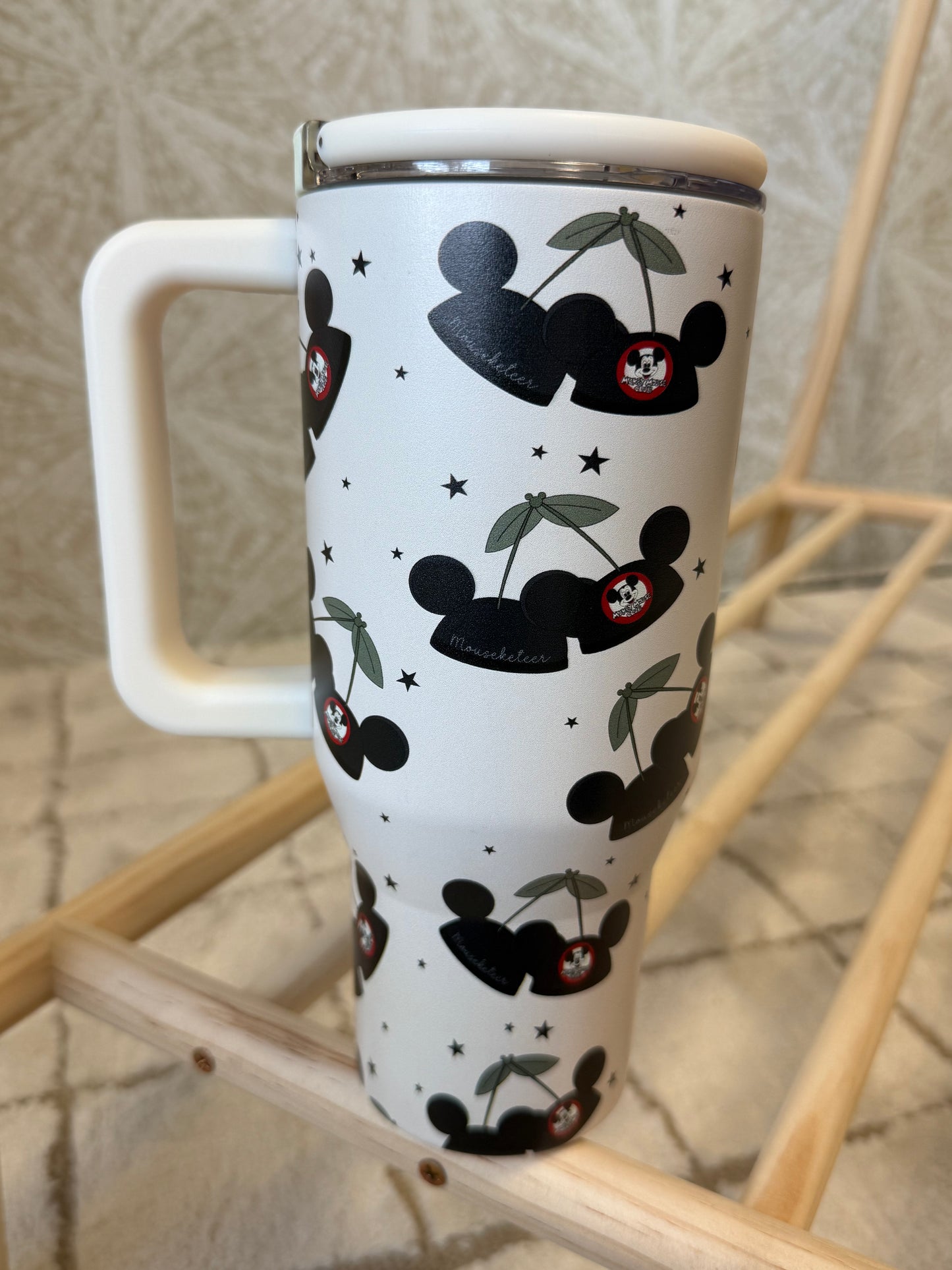 READY TO SHIP - MOUSEKETEER HAT CHERRYS - STAINLESS STEEL INSULATED TUMBLER 32oz