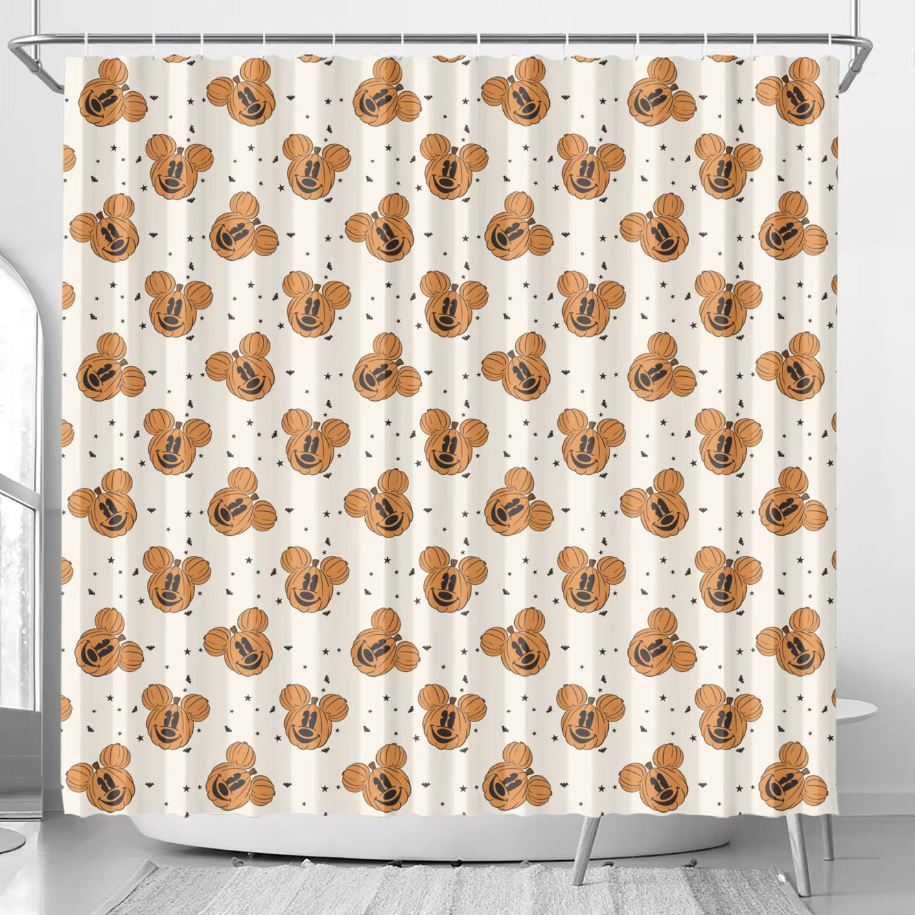 RTS- PUMPKIN SHOWER CURTAIN (Includes hooks)