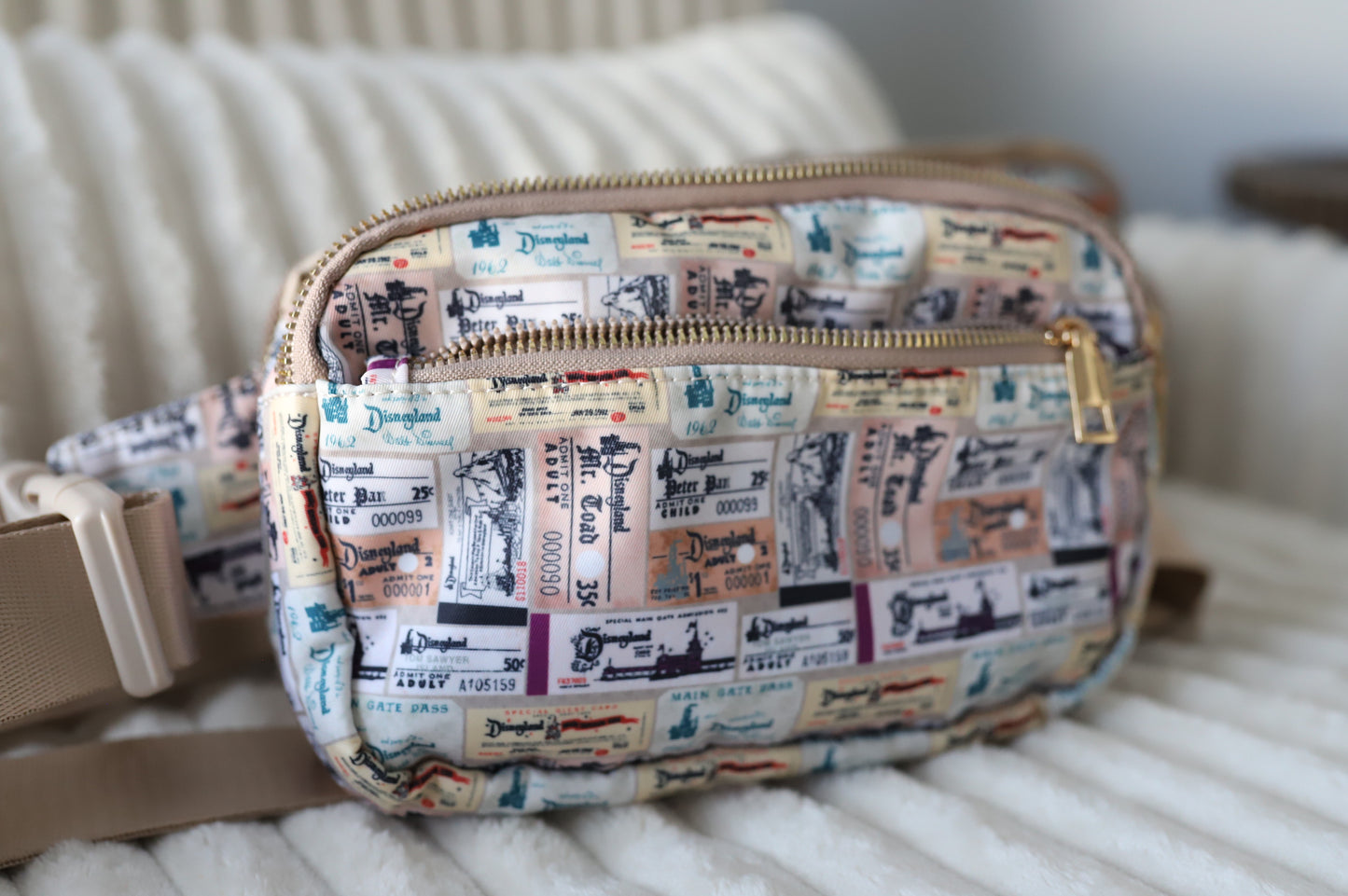 READY TO SHIP - DLR VINTAGE TICKET - BELT BAG