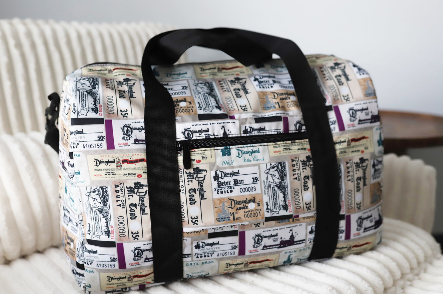 READY TO SHIP - DLR VINTAGE TICKET DUFFEL BAG