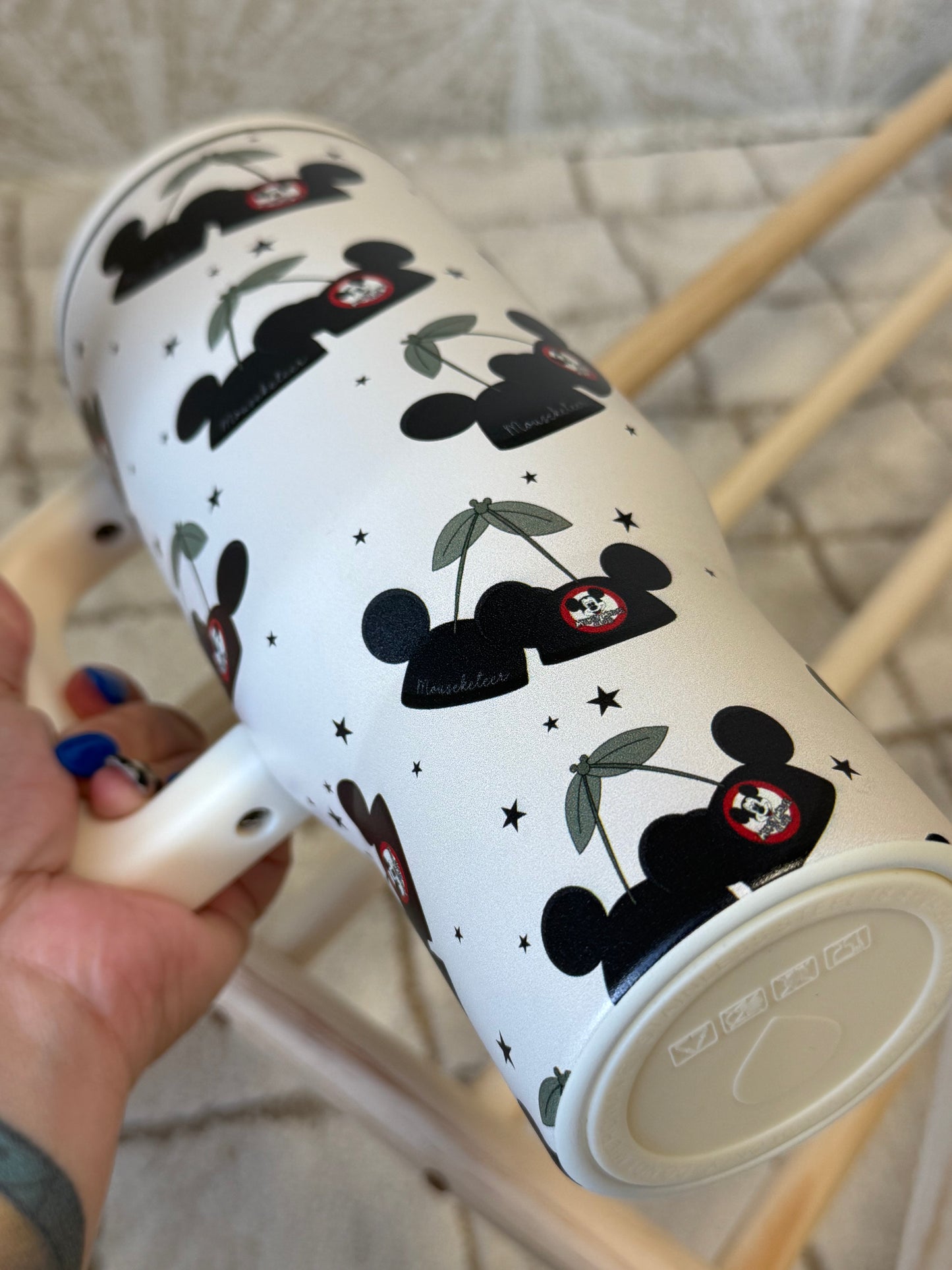 READY TO SHIP - MOUSEKETEER HAT CHERRYS - STAINLESS STEEL INSULATED TUMBLER 32oz