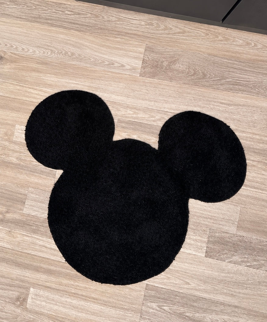 RTS- BLACK MOUSE SILHOUETTE NON SLIP RUG