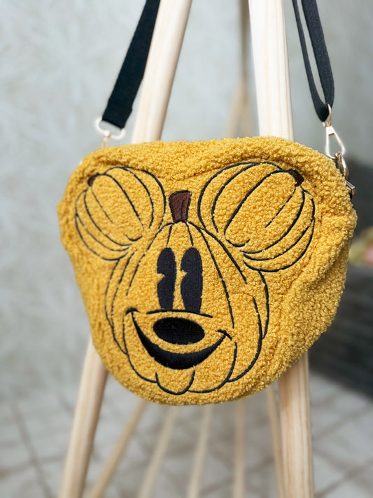 READY TO SHIP - PUMPKIN CROSSBODY PURSE (DOUDLE SIDED)
