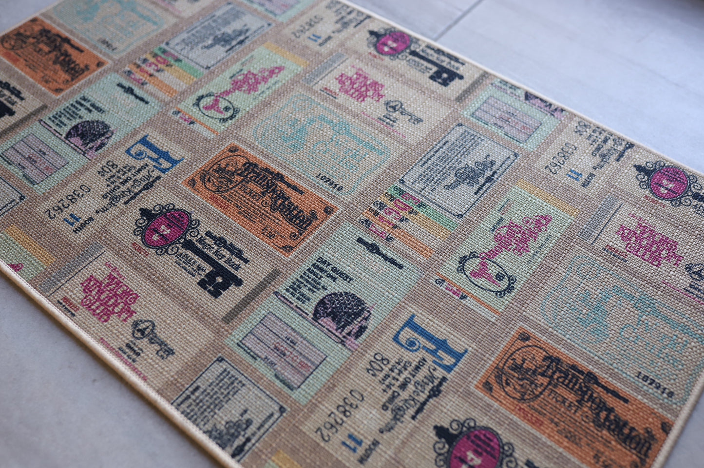 READY TO SHIP - WDW VINTAGE TICKETS NON SLIP MAT