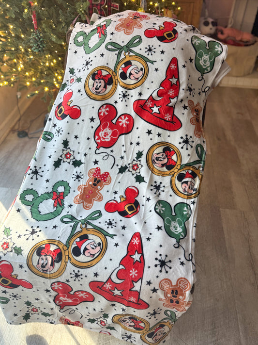 READY TO SHIP - CHRISTMAS MAGIC MERRY MIX  - MINKY BLANKET 50x60"