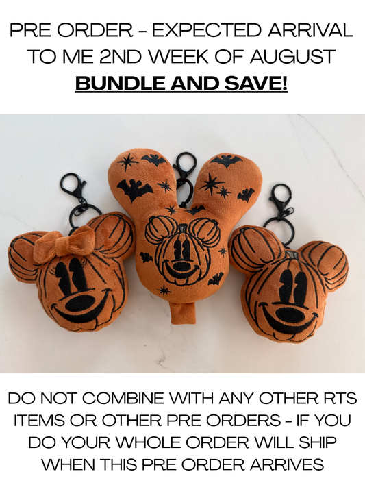 PRE ORDER- BUNDLE AND SAVE - 3 BAG CHARMS 1 GIRL PUMPKIN, 1 BOY PUMPKIN, 1 BALLOON BAG CHARM  - EXPECTED ARRIVAL TO ME 2ND WEEK OF AUGUST