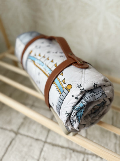 READY TO SHIP - EAST COAST MAGIC WDW - WATERPROOF MAT WITH LEATHER STRAP