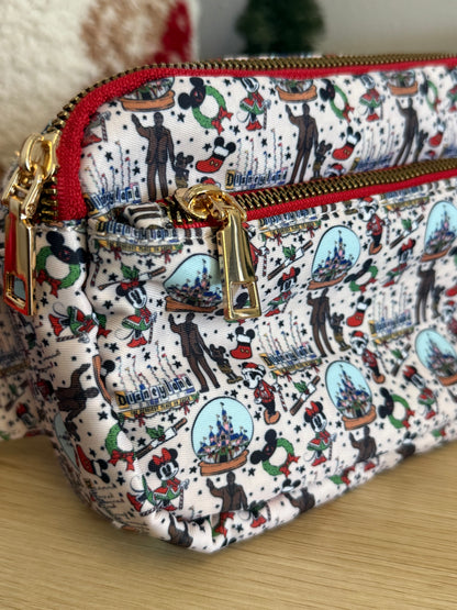 READY TO SHIP - DLR - Christmas at the Parks - Crossbody/Fanny pack (Printing defect *small scaling)