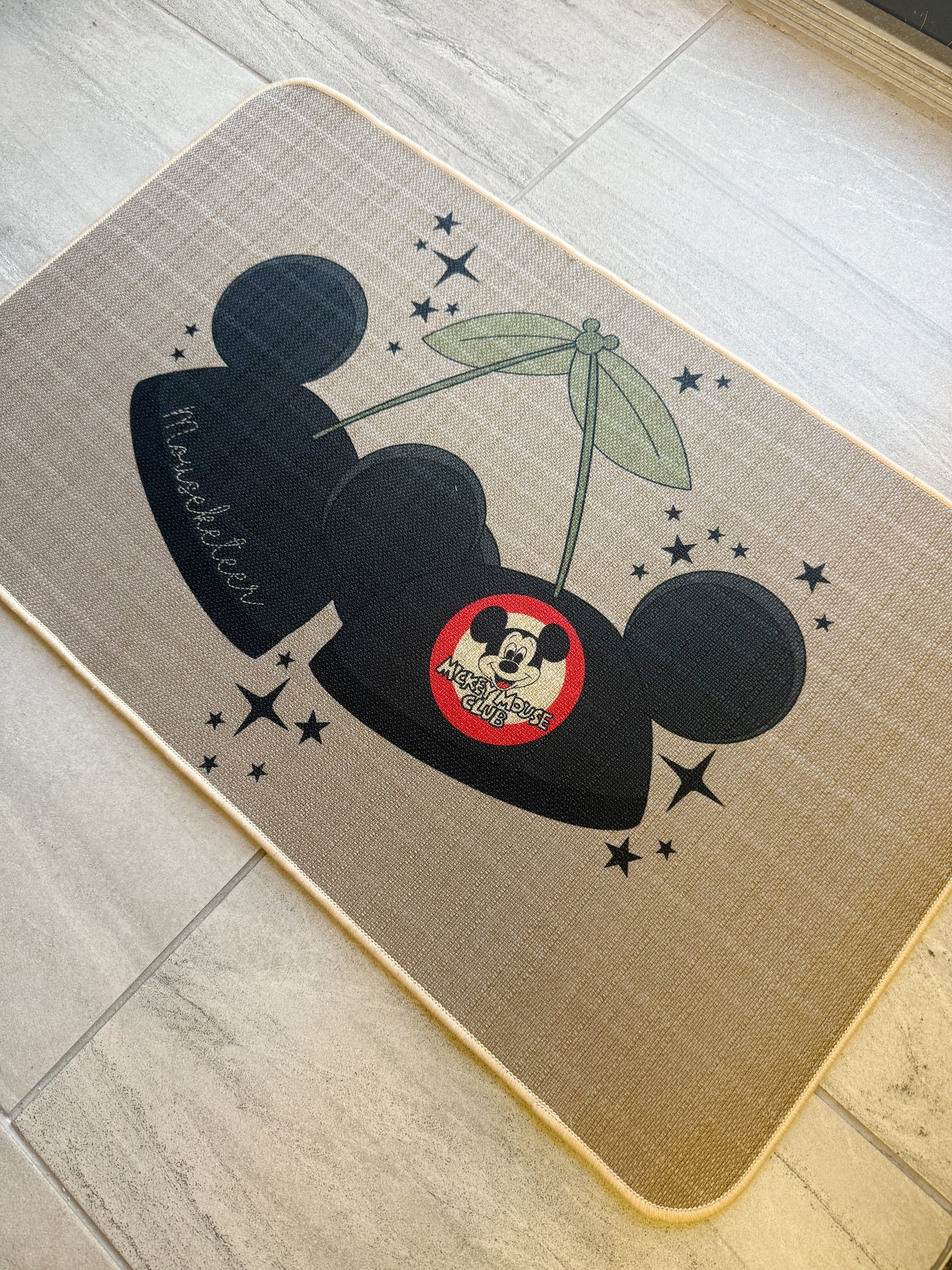 READY TO SHIP - MOUSEKETEER HAT CHERRYS -  NON SLIP MAT