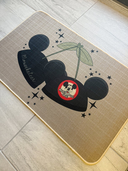 READY TO SHIP - MOUSEKETEER HAT CHERRYS -  NON SLIP MAT