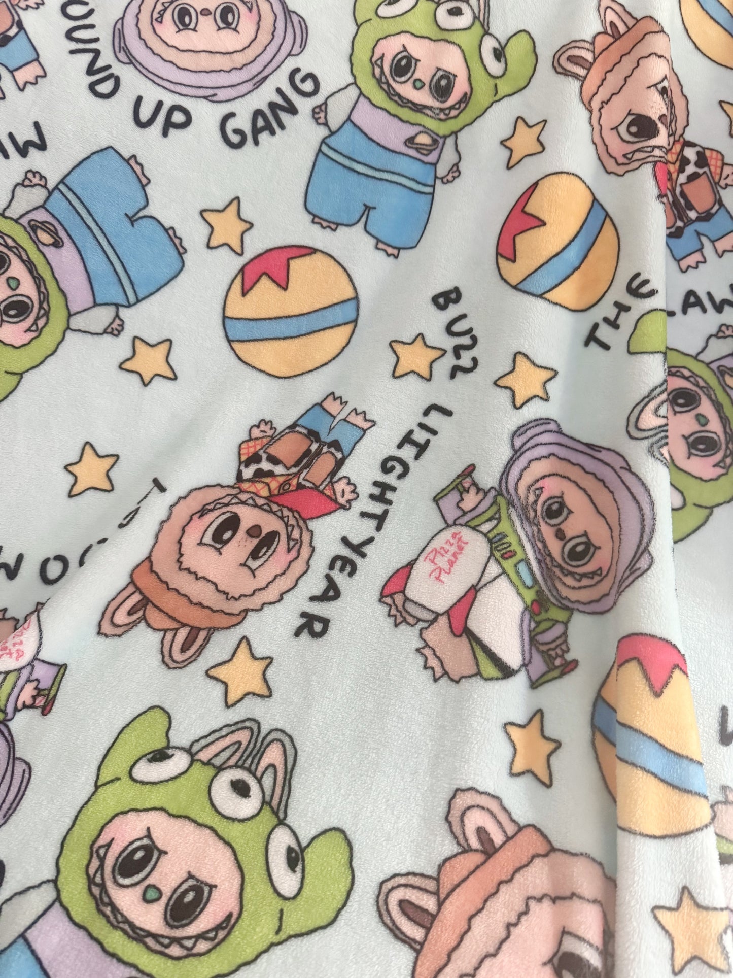 RTS- LABUBU SPACE RANGER & COWBOY - MINKY BLANKET