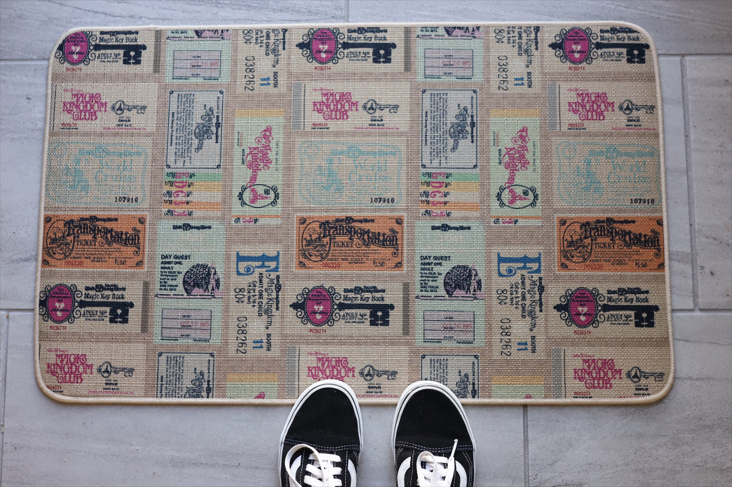 READY TO SHIP - WDW VINTAGE TICKETS NON SLIP MAT