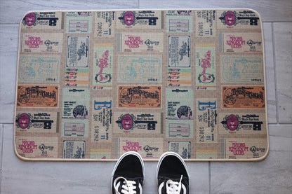 READY TO SHIP - WDW VINTAGE TICKETS NON SLIP MAT