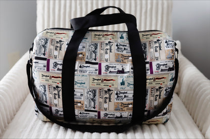 READY TO SHIP - DLR VINTAGE TICKET DUFFEL BAG