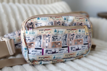 READY TO SHIP - DLR VINTAGE TICKET - BELT BAG