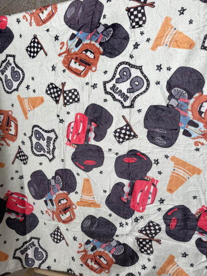 READY TO SHIP - CARS MONSTER TRUCK  - MINKY BLANKET 50x60"