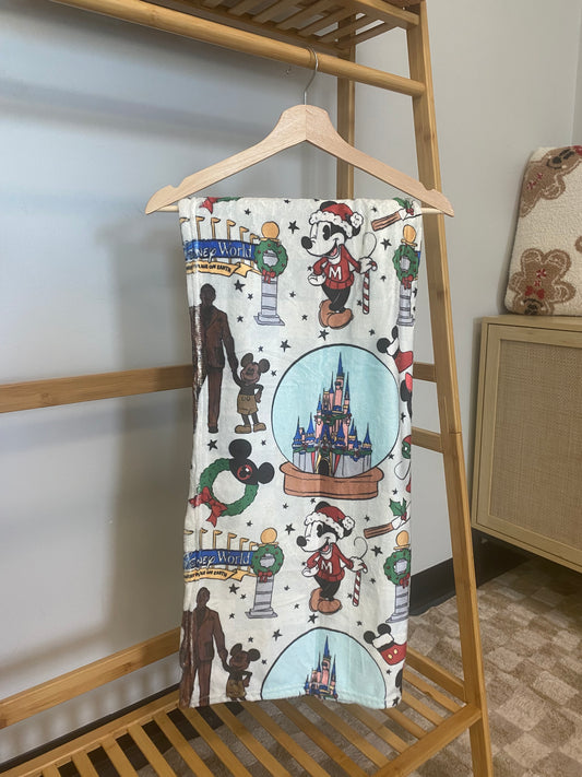RTS - WDW Christmas at the parks - Minky Blanket (50 x 60)