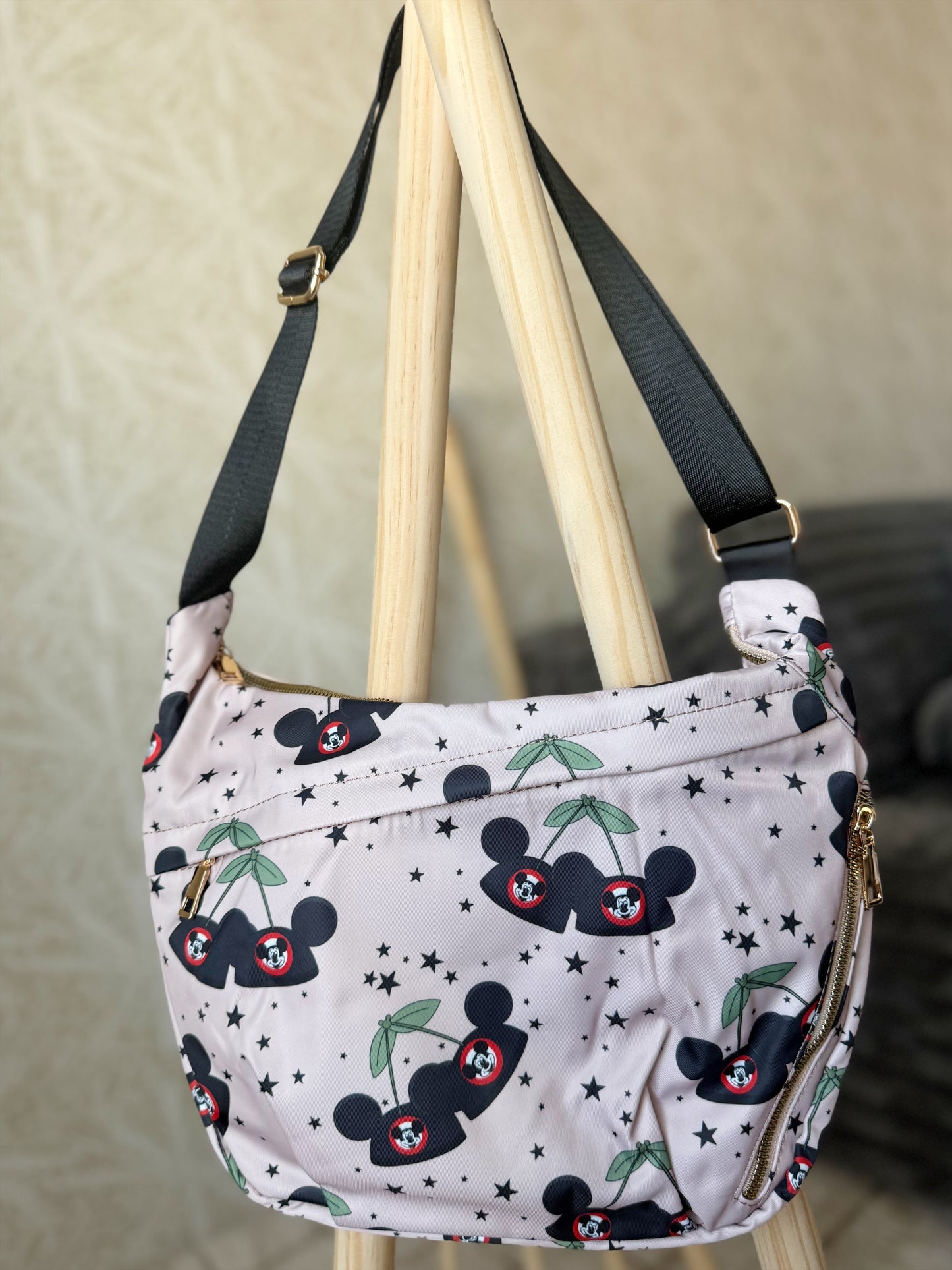 READY TO SHIP - MOUSEKETEER HAT CHERRYS -  CROSSBODY BAG