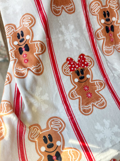 READY TO SHIP - GINGY STRIPES  - MINKY BLANKET 50x60"