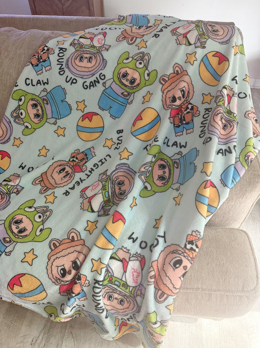 RTS- LABUBU SPACE RANGER & COWBOY - MINKY BLANKET