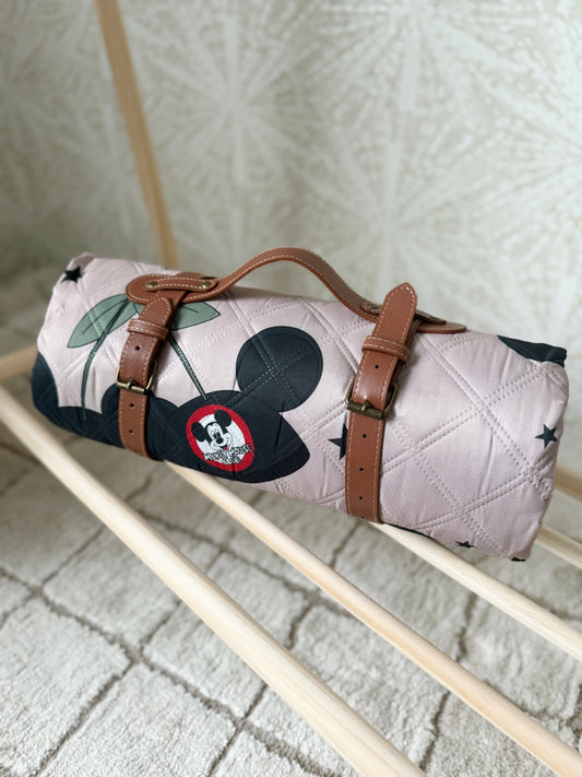 READY TO SHIP - MOUSEKETEER CHERRY HATS - WATERPROOF MAT WITH LEATHER STRAP