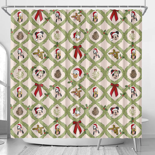 RTS-SENSATIONAL SIX CHRISTMAS (Includes hooks) - SHOWER CURTIAN