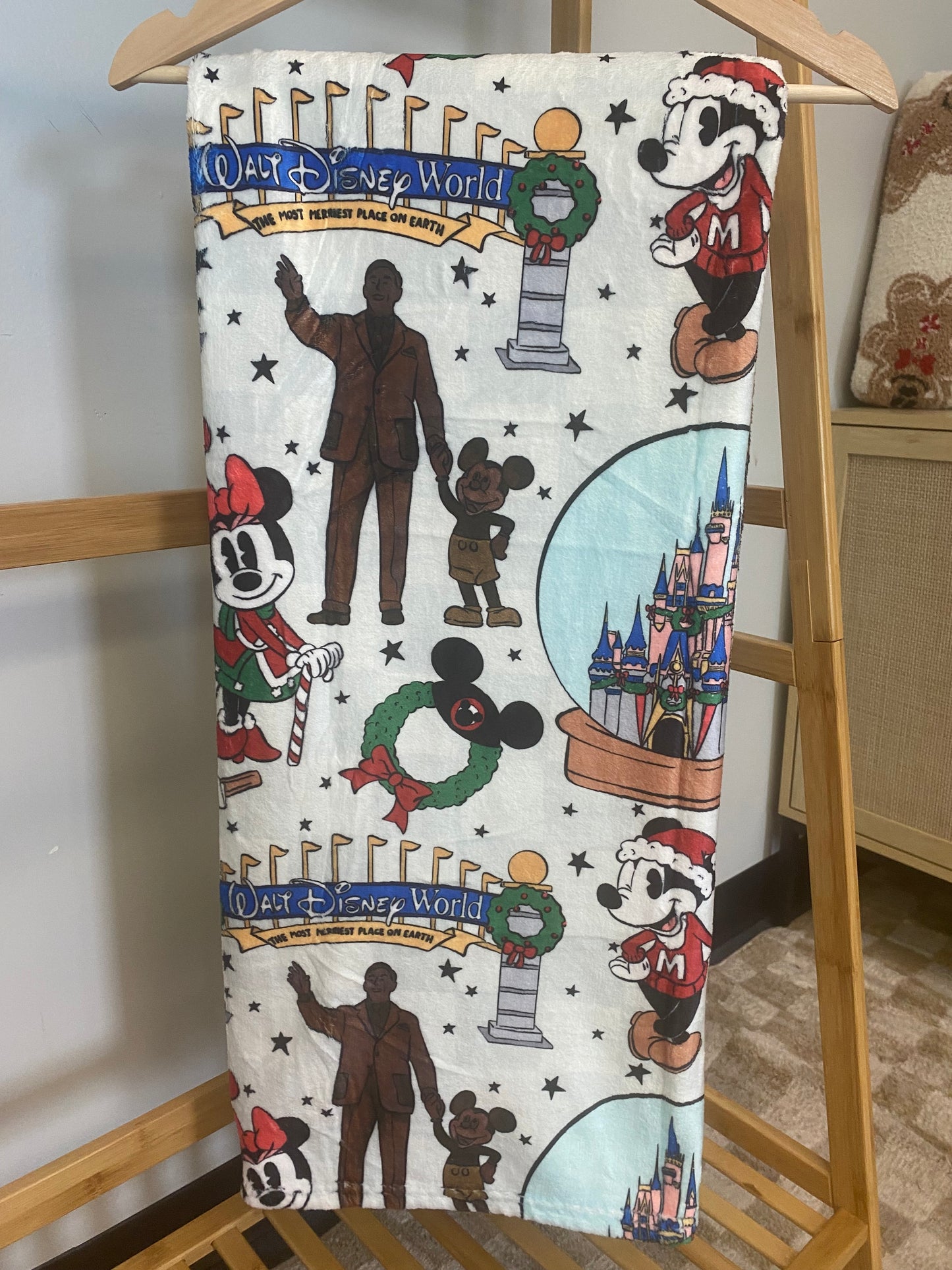 RTS - WDW Christmas at the parks - Minky Blanket (50 x 60)