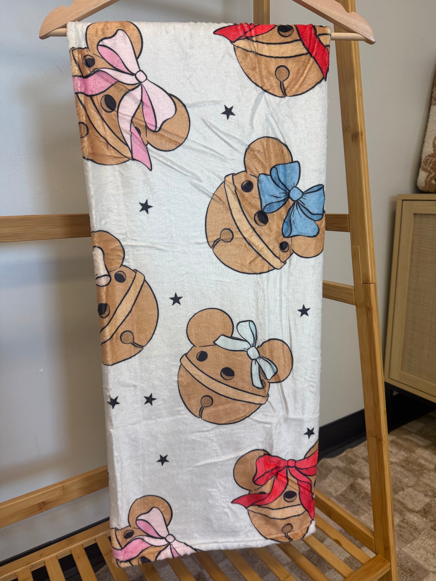 RTS - Bells with Bows - Minky Blanket (50x60)