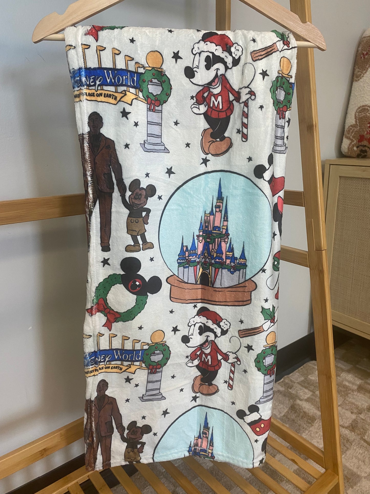 RTS - WDW Christmas at the parks - Minky Blanket (50 x 60)