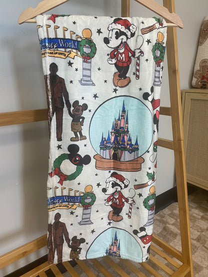 RTS - WDW Christmas at the parks - Minky Blanket (50 x 60)
