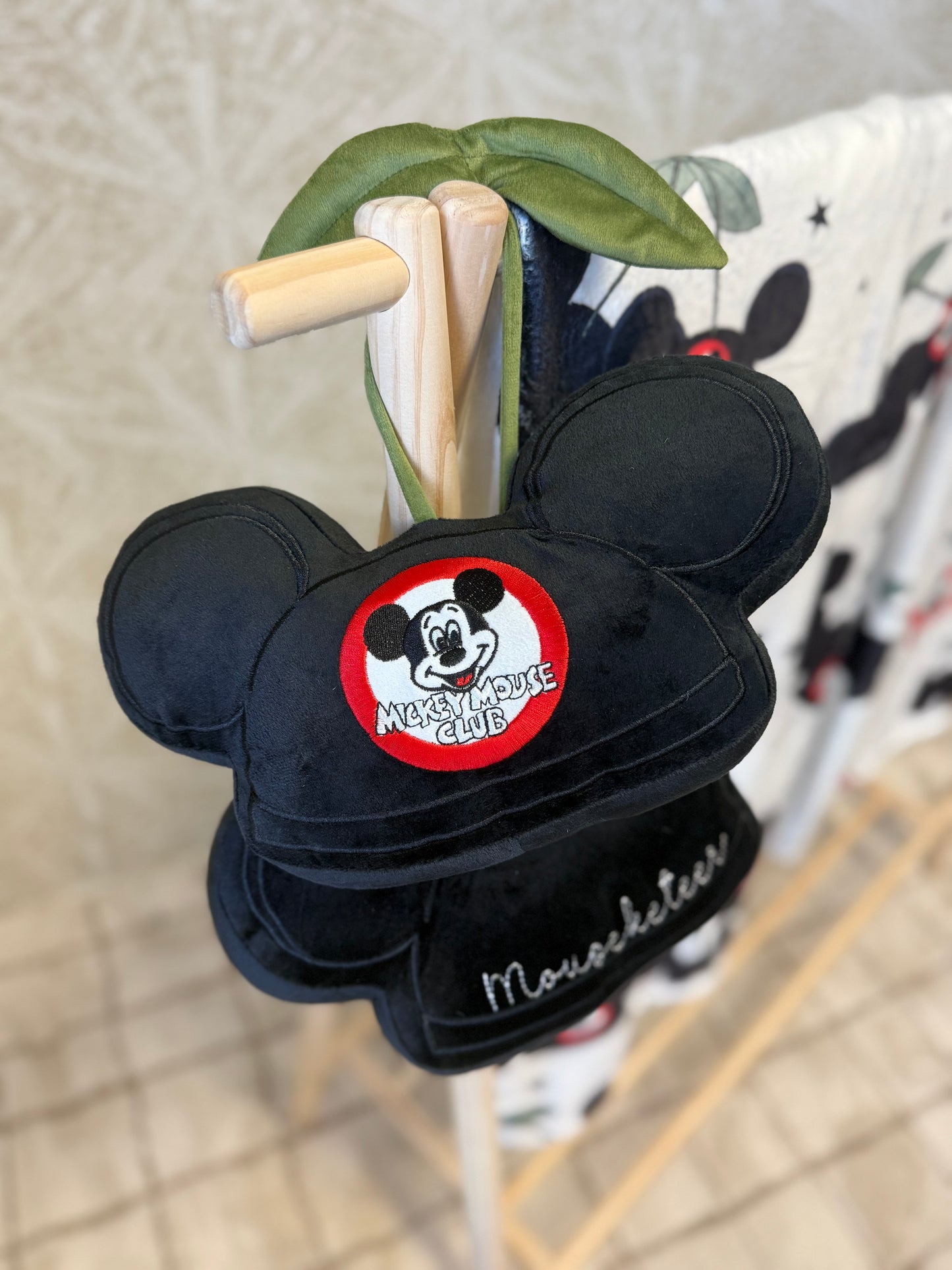 READY TO SHIP - MOUSEKETEER HAT CHERRY PILLOW