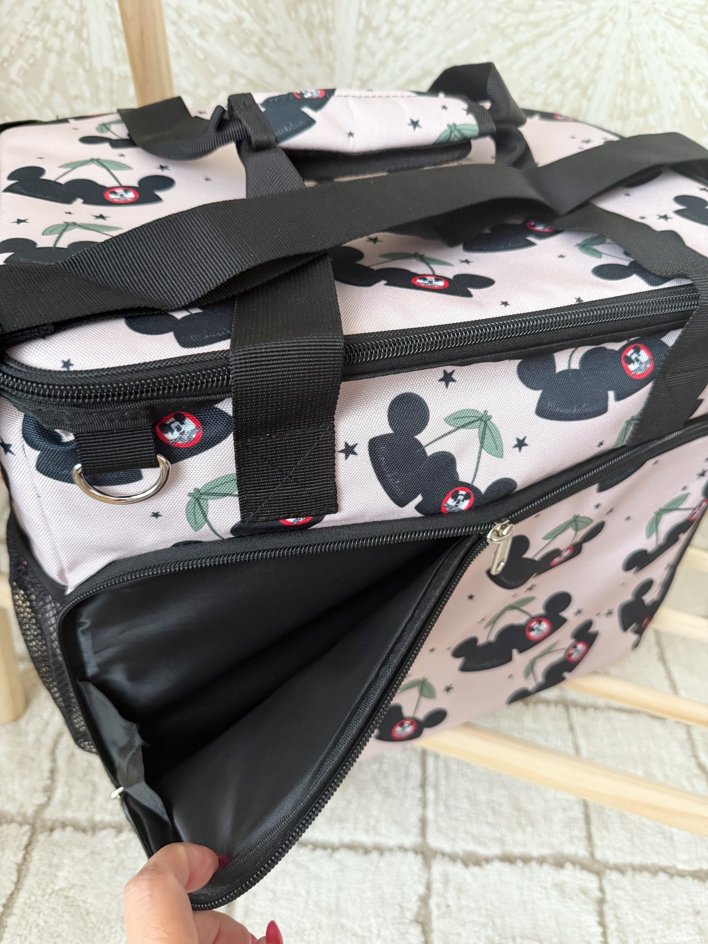 READY TO SHIP - MOUSEKETEER CHERRY HATS - INSULATED COOLER BAG