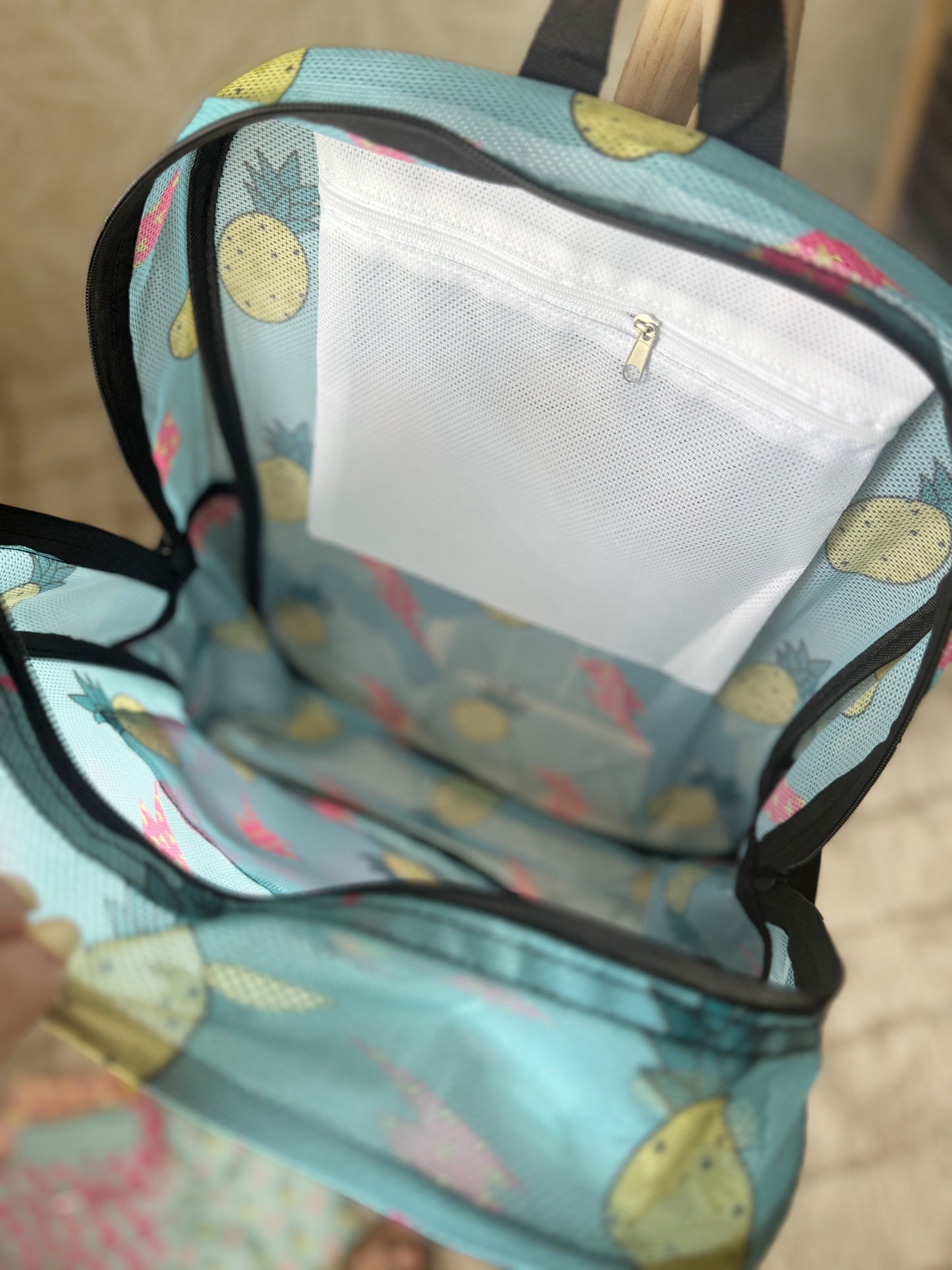 RTS- PINEAPPLE & MOUSE BOLTS MESH BACKPACK