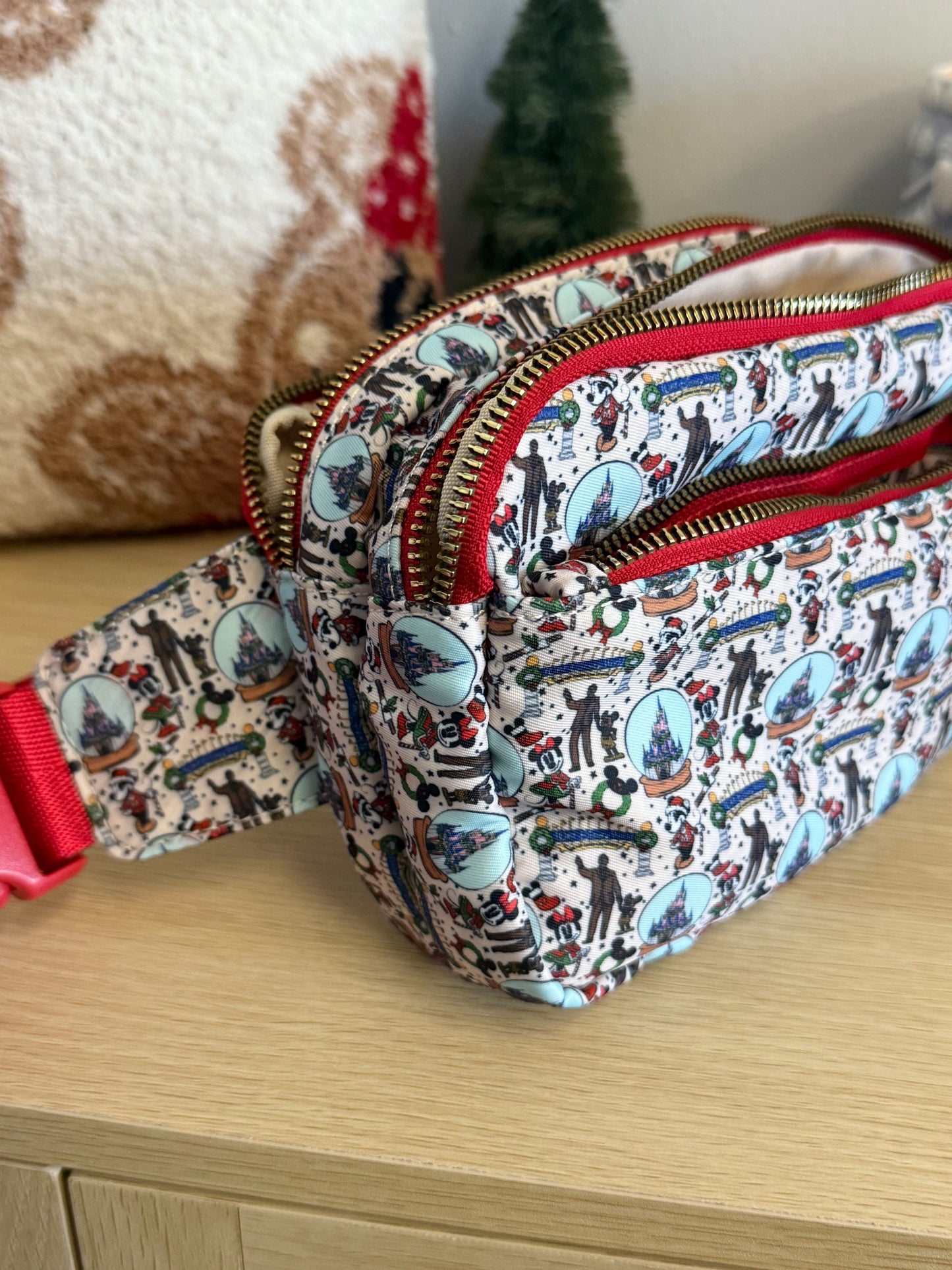 READY TO SHIP - WDW - Christmas at the Parks - Crossbody/Fanny pack (Printing defect *small scaling))