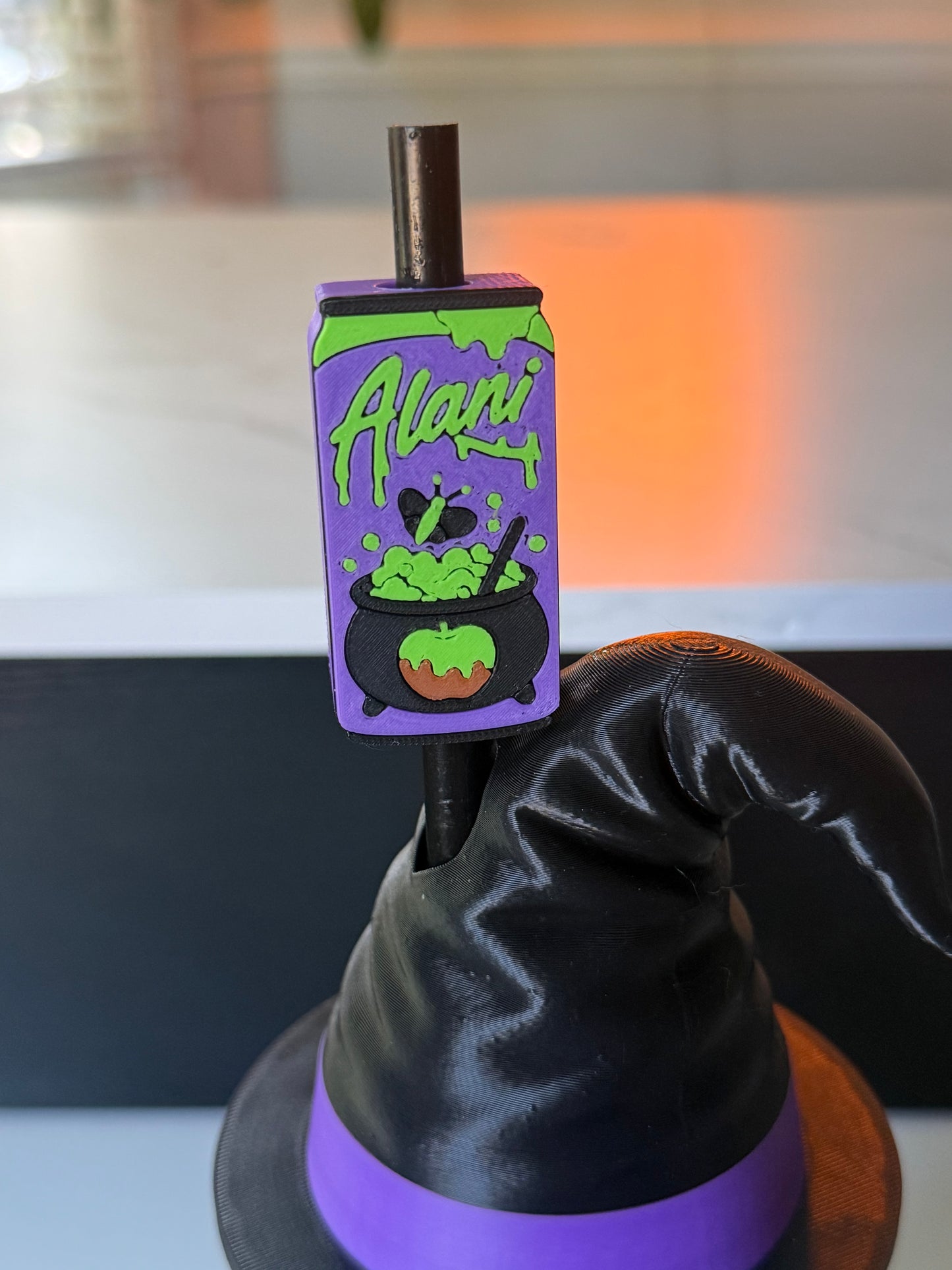 A L A N I WITCHES BREW - STRAW TOPPER -( FITS STANDARD SIZE STRAW) - (can holder and tab opener sold separately)