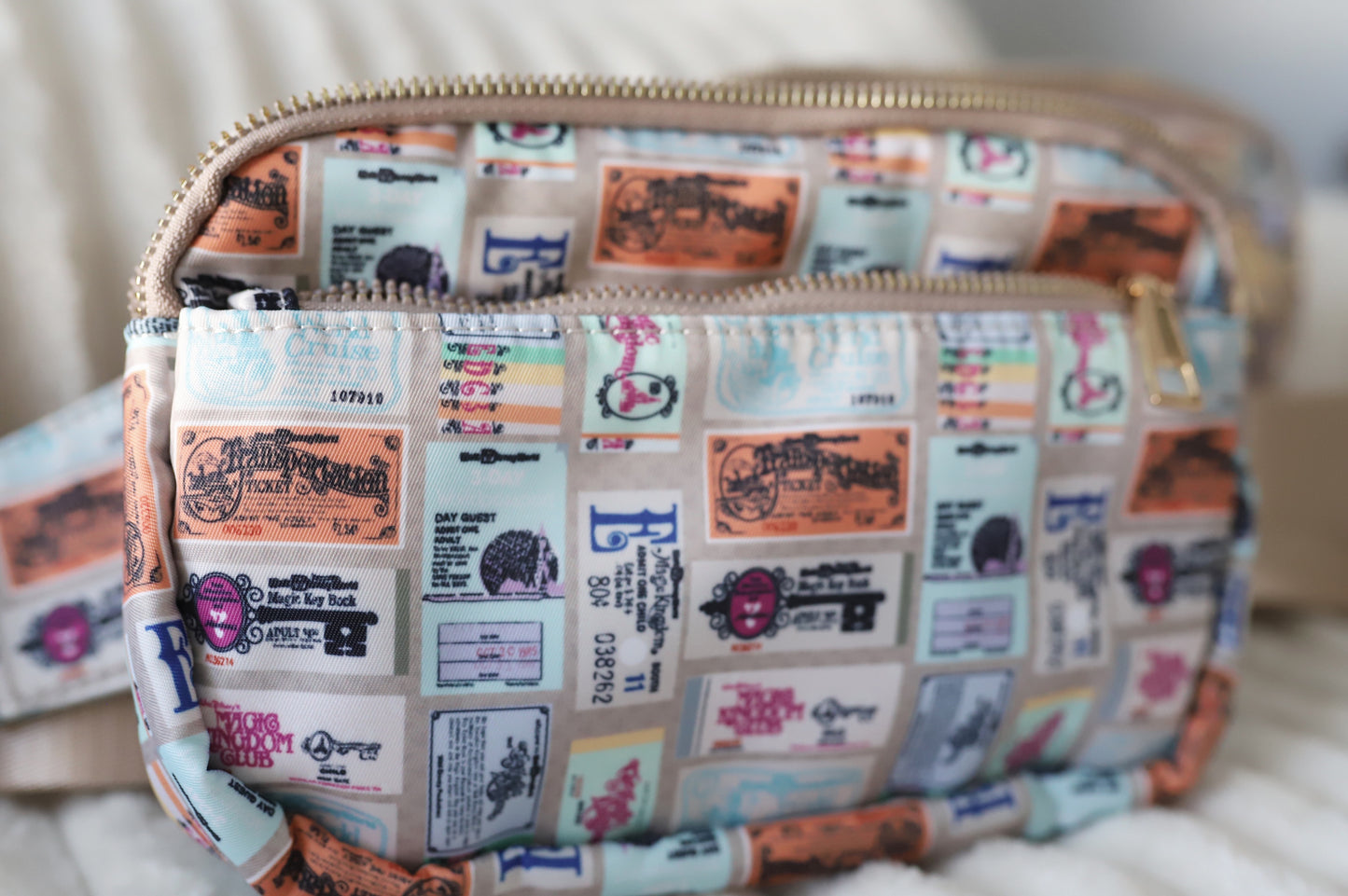 READY TO SHIP - WDW VINTAGE TICKET - BELT BAG
