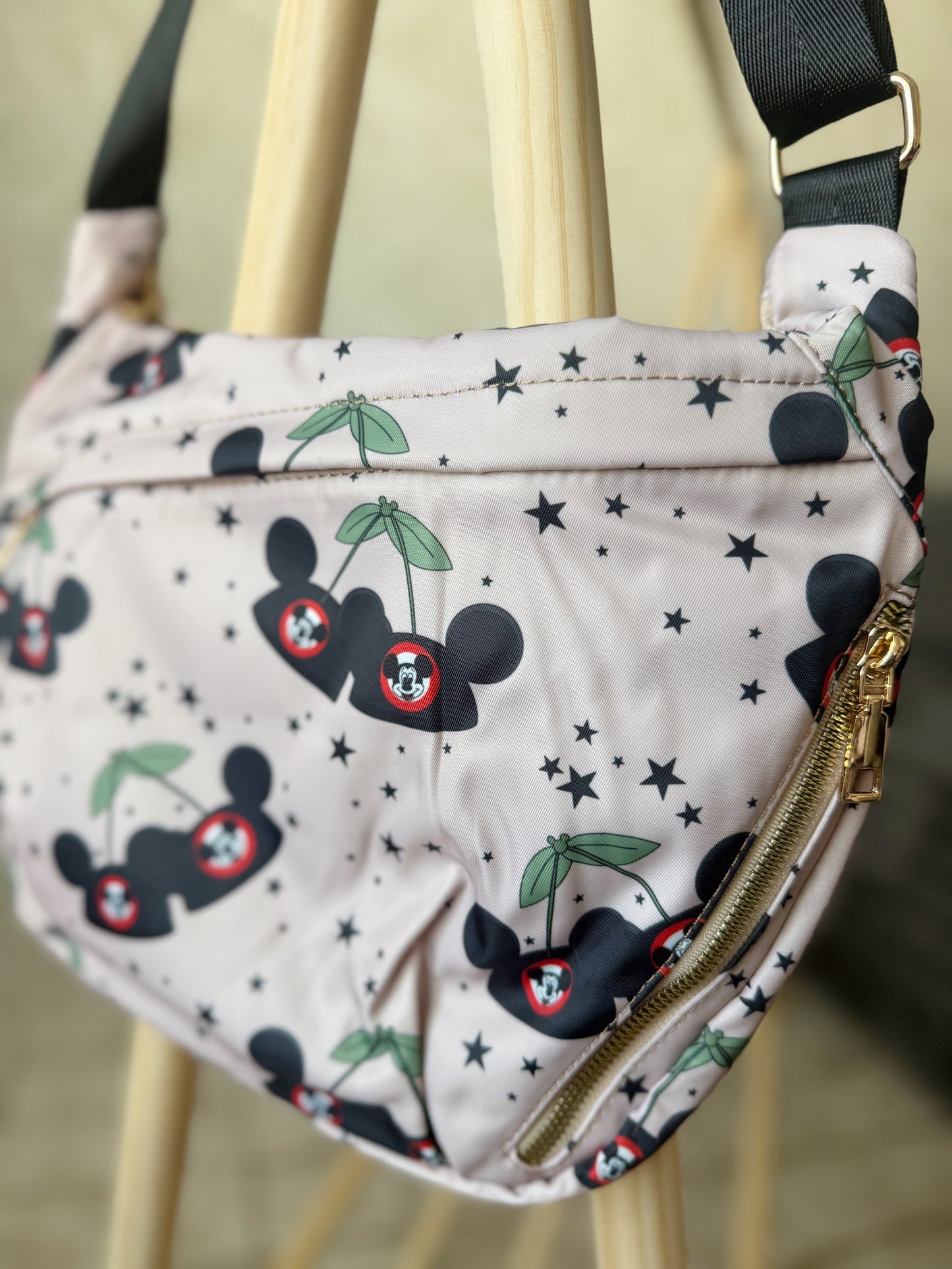 READY TO SHIP - MOUSEKETEER HAT CHERRYS -  CROSSBODY BAG