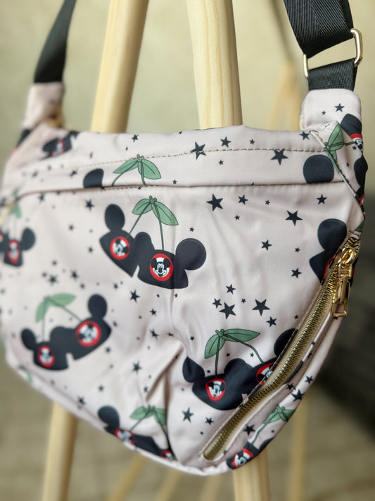 READY TO SHIP - MOUSEKETEER HAT CHERRYS -  CROSSBODY BAG