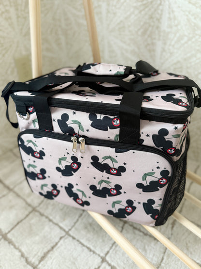 READY TO SHIP - MOUSEKETEER CHERRY HATS - INSULATED COOLER BAG