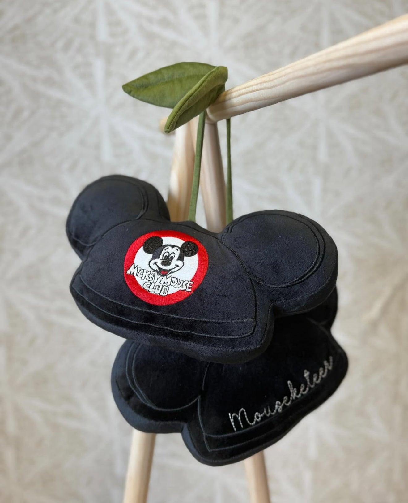 READY TO SHIP - MOUSEKETEER HAT CHERRY PILLOW