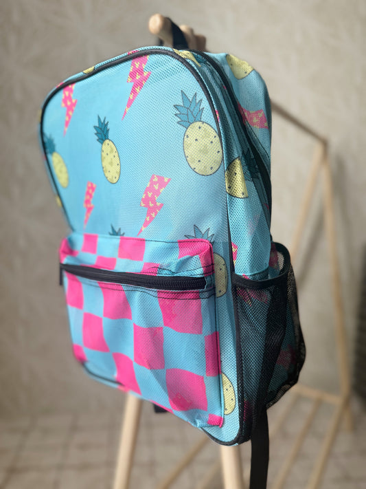 RTS- PINEAPPLE & MOUSE BOLTS MESH BACKPACK