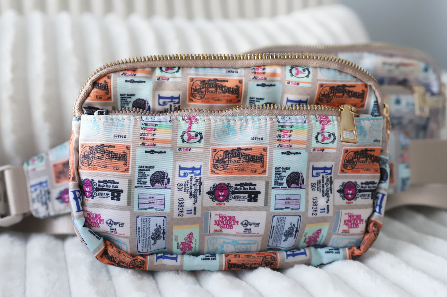 READY TO SHIP - WDW VINTAGE TICKET - BELT BAG