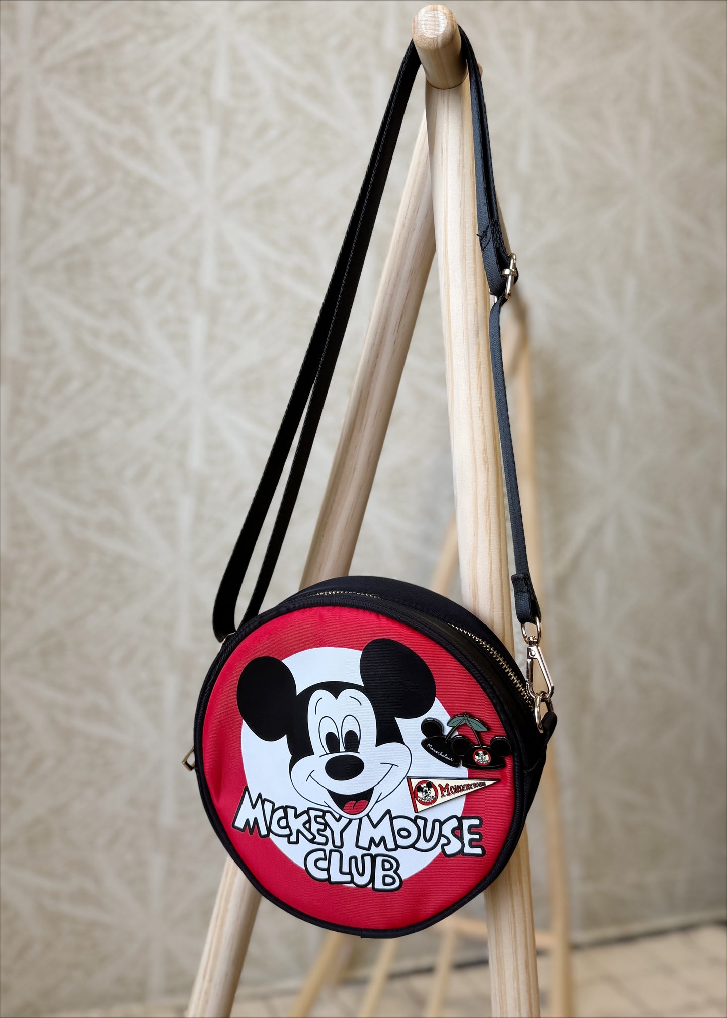 READY TO SHIP - MOUSE CLUB CROSSBODY - 8" ROUND (pins sold separately)