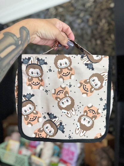 RTS - LABUBU PUMPKIN - TRAVEL COSMETIC BATHROOM BAG