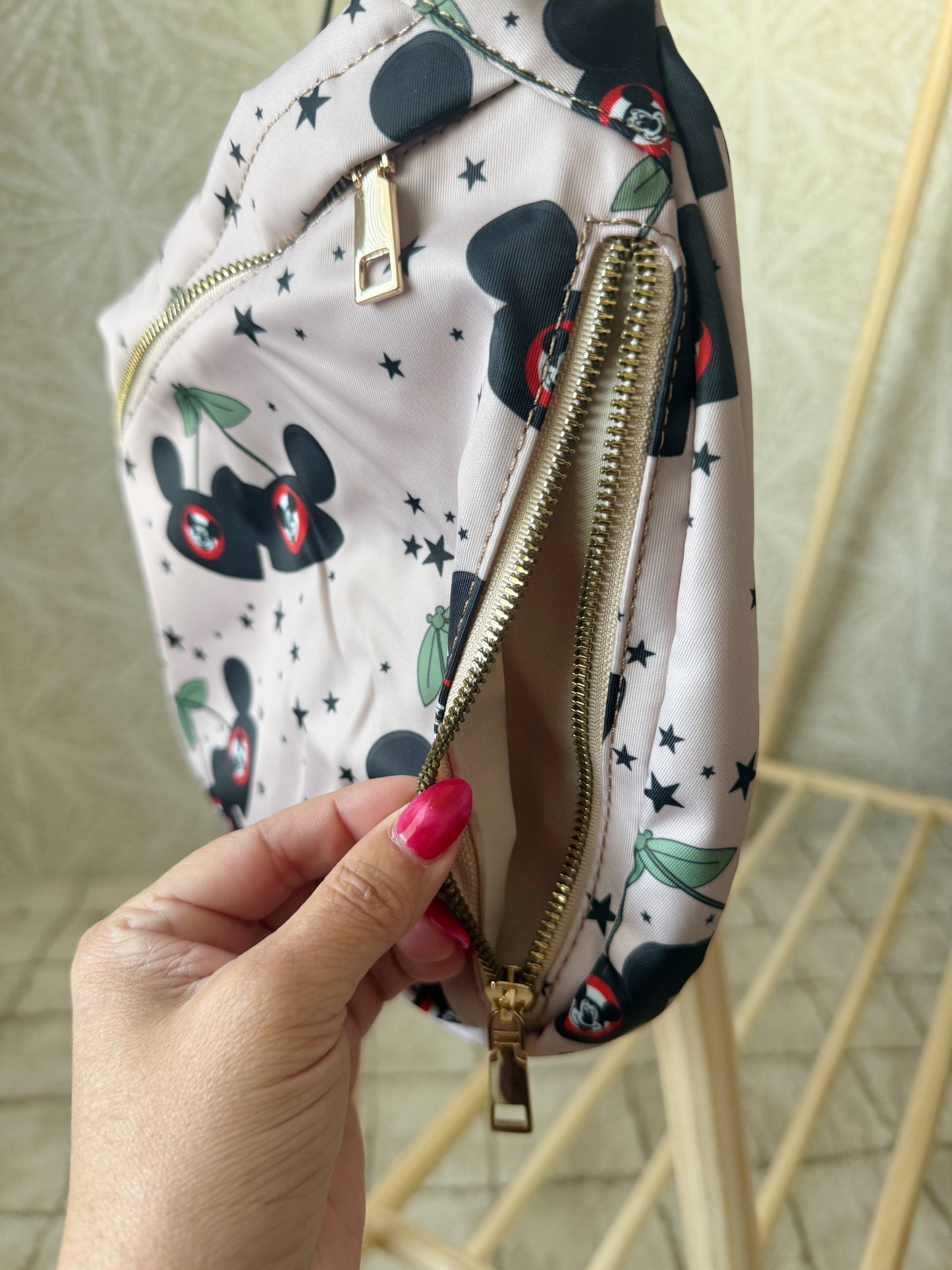 READY TO SHIP - MOUSEKETEER HAT CHERRYS -  CROSSBODY BAG