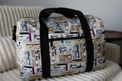 READY TO SHIP - DLR VINTAGE TICKET DUFFEL BAG