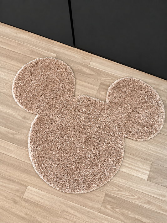 RTS- BEIGE MOUSE SILHOUETTE NON SLIP RUG