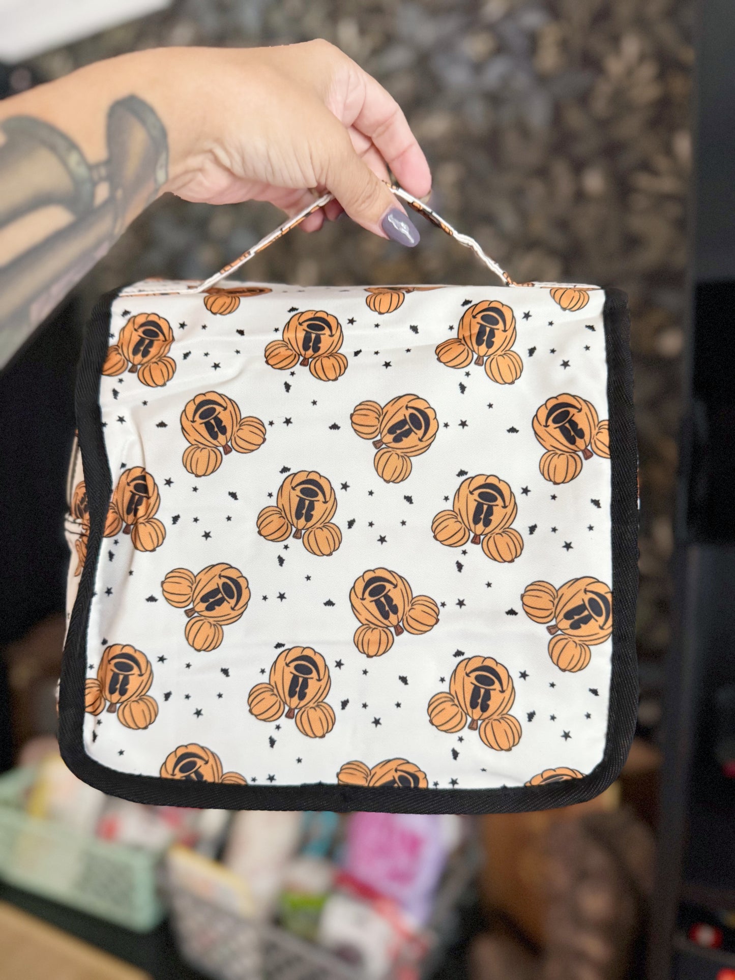 RTS - PUMPKINS - TRAVEL COSMETIC BATHROOM BAG